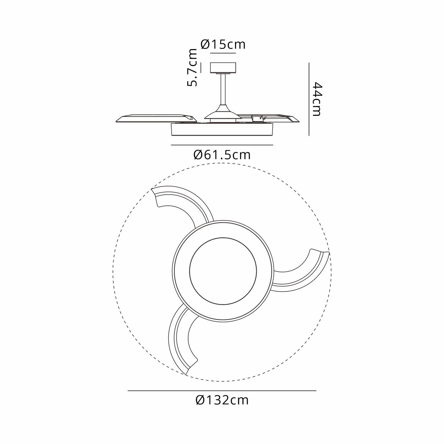 Niseko Fan L 62cm 40W LED Dimmable Ceiling Light With Built-In 40W DC Fan, 2700-5000K Remote Control, 4400lm, White/Wood, 5yrs Warranty