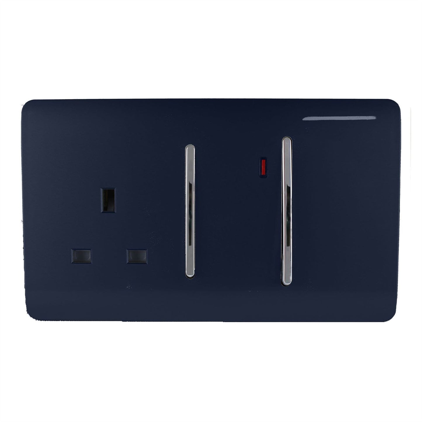 Trendi Artistic Modern Glossy 45 A Cooker Switch & Plug Socket Inc Neon Insert Navy