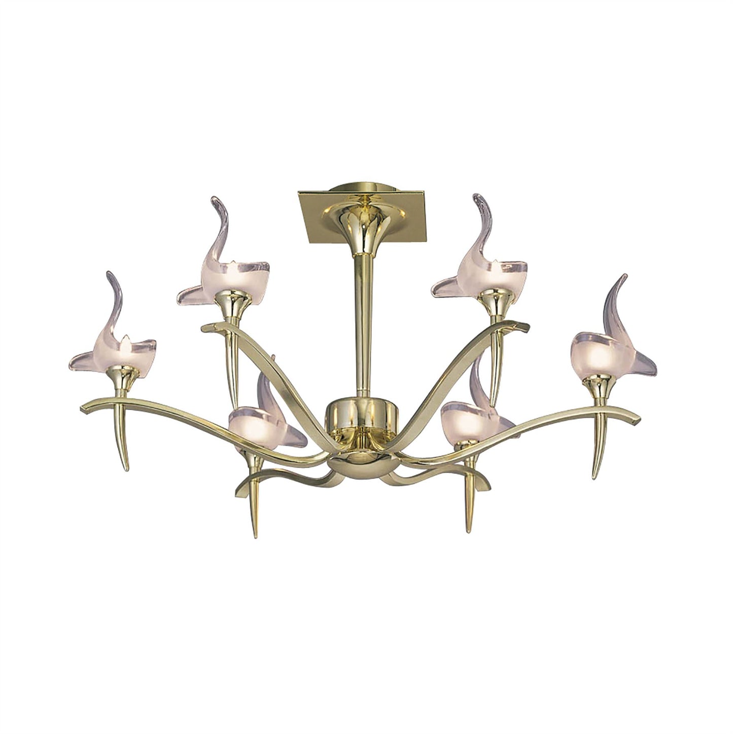 Mantra Viena 61cm Semi Flush Round 6 Light G9, Polished Brass