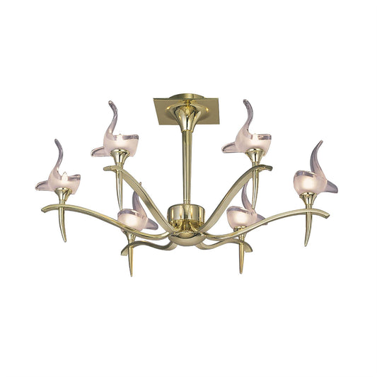 Mantra Viena 61cm Semi Flush Round 6 Light G9, Polished Brass