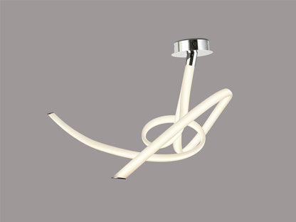 Mantra Armonia Semi Flush Medium Ribbons, 60W LED, 3000K, 4500lm, Polished Chrome/Frosted Acrylic, 3yrs Warranty Ceiling