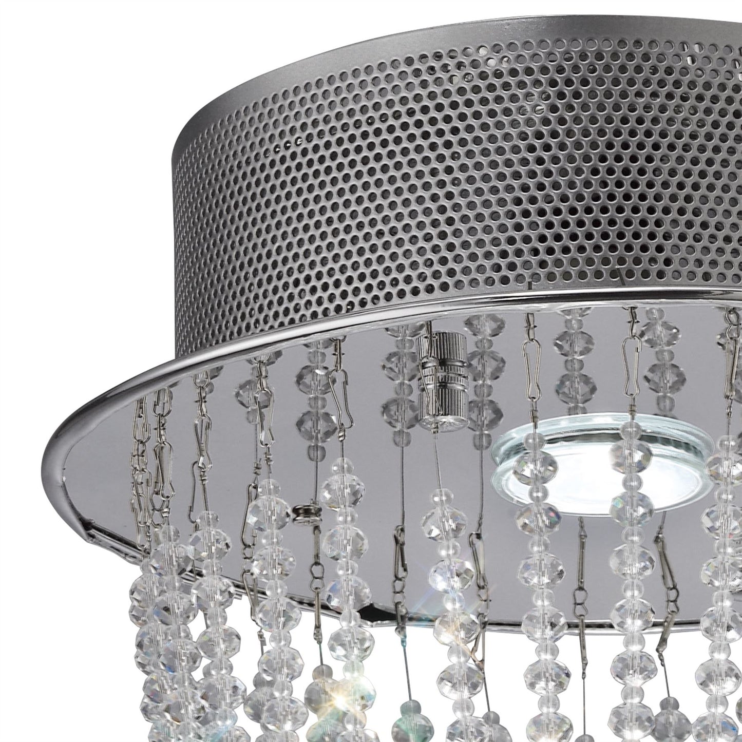 Diyas Camilla 25cm  Round 1 Light GU10 Polished Chrome/Crystal Ceiling Light Fitting