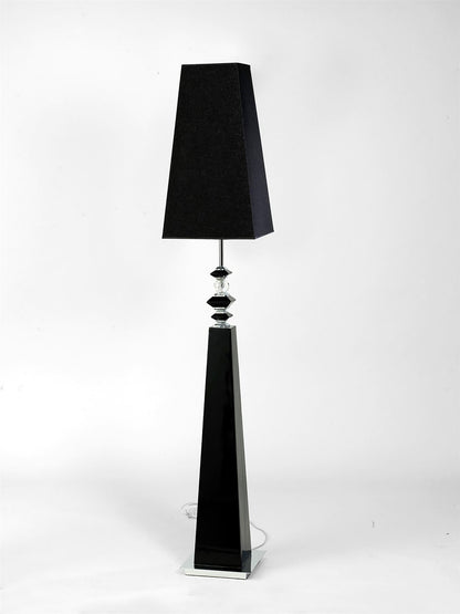 Diyas Home (DH) Galata Floor Lamp 1 Light E27 with Black Shade Black/Crystal