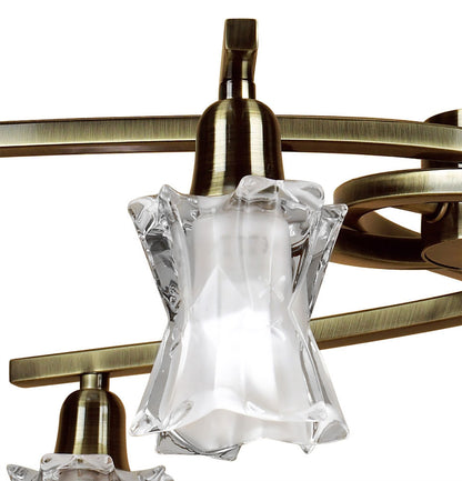 Mantra Alaska GU10 64cm Pendant Convertible To Semi Flush 6 Light L1/SGU10, Antique Brass, CFL Lamps INCLUDED