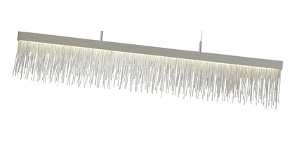 Mantra Fusion Fusion M6250 Cinna Linear Pendant 33W LED, 3000K, 3300lm, Polished Chrome/ Crystal Chain, 3yrs Warranty