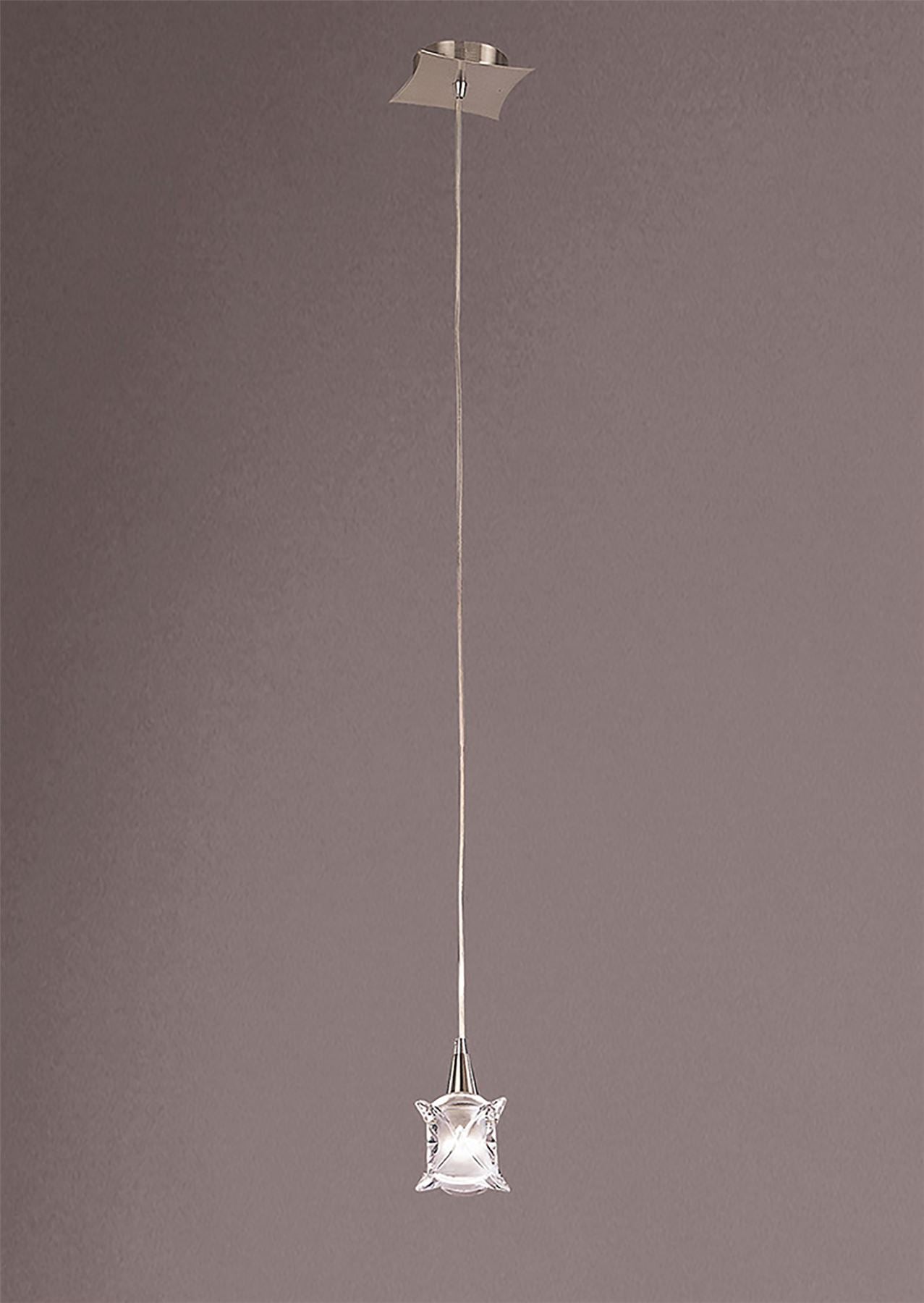 Mantra Rosa Del Desierto Square Pendant 1 Light G9, Satin Nickel