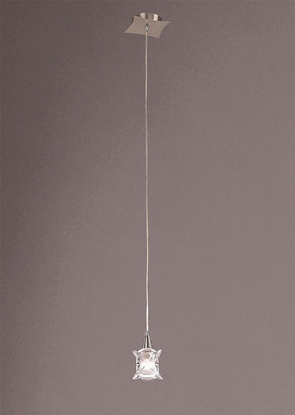 Mantra Rosa Del Desierto Square Pendant 1 Light G9, Satin Nickel
