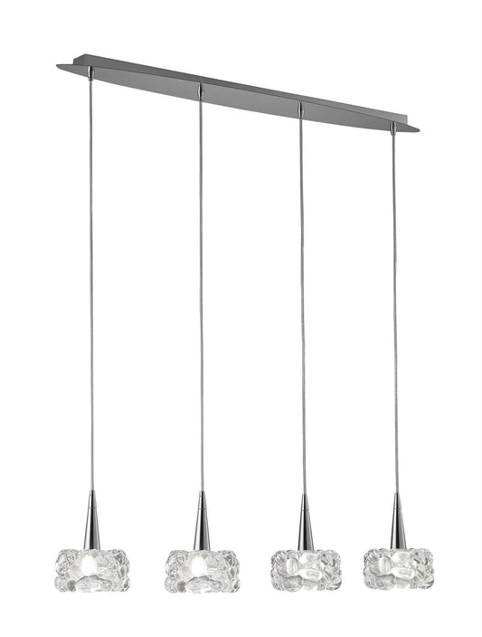 Mantra M3920 O2 Linear Pendant 4 Light G9 Line, Polished Chrome