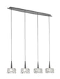 Mantra M3920 O2 Linear Pendant 4 Light G9 Line, Polished Chrome