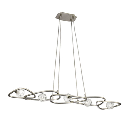 Mantra M5012 Lux Linear Pendant 5 Light G9 Line, Polished Chrome