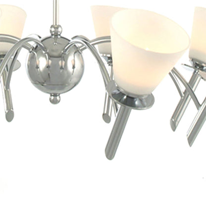 Diyas Kristina 64cm  8 Light G9 Polished Chrome/Opal Glass Ceiling Pendant Light Fitting
