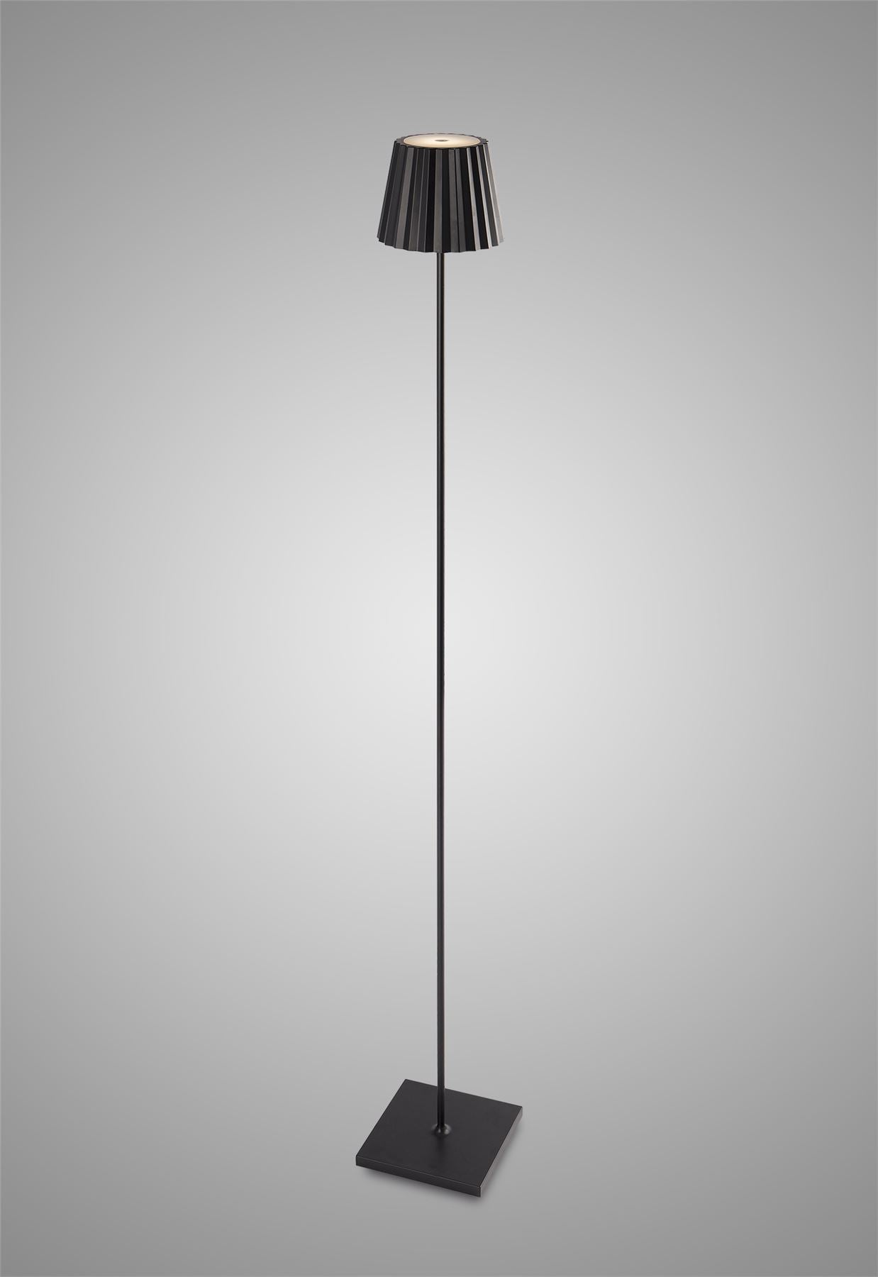 Mantra Fusion K2 Cordless K2 Rechargeable Battery Operated Floor Lamp, 2.2W LED, 3000K, 188lm, IP54, USB Charging Cable Included, Black, 3yrs Warranty