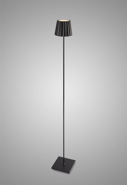 Mantra Fusion K2 Cordless K2 Rechargeable Battery Operated Floor Lamp, 2.2W LED, 3000K, 188lm, IP54, USB Charging Cable Included, Black, 3yrs Warranty