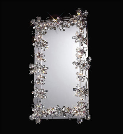 Diyas Home Aviance Illuminated Mirror Switched 12 Light G4 Pol.Chrome/Crystal (Pallet Shipment Only), NOT LED/CFL Compatible Item Weight: 18.0kg