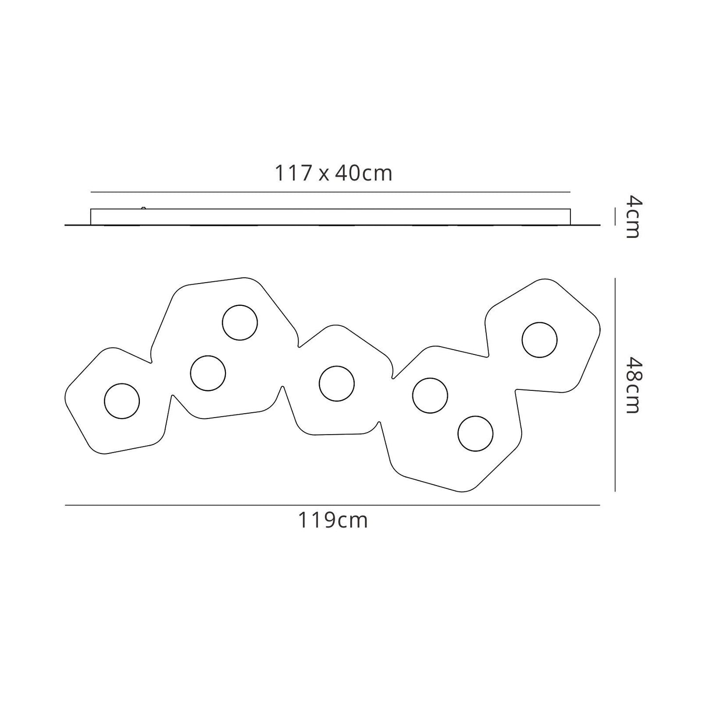 Mantra Area Linear Ceiling Light, 7 x GX53 (Max 9W, Not Included), Sand White