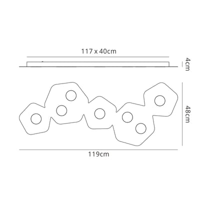 Mantra Area Linear Ceiling Light, 7 x GX53 (Max 9W, Not Included), Sand White