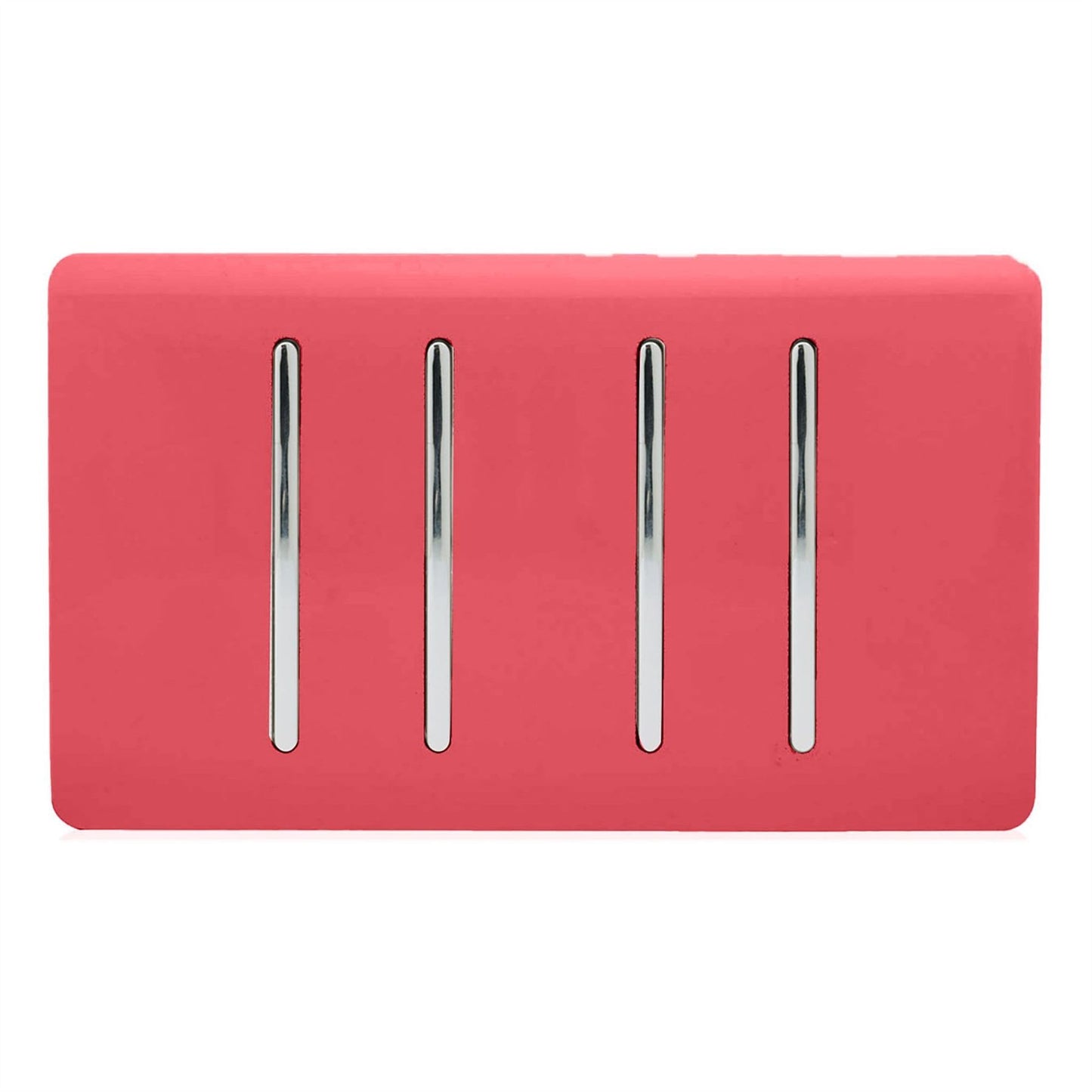 Trendi Artistic Modern Glossy 4 Gang 2 Way  Rocker Double Plate Tactile Light Switch Strawberry