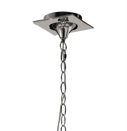 Mantra M1641 Mara Pendant 5 Light E14, Polished Chrome with Ivory White Shades