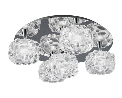 Mantra M3924 O2 Ceiling 5 Light G9, Polished Chrome