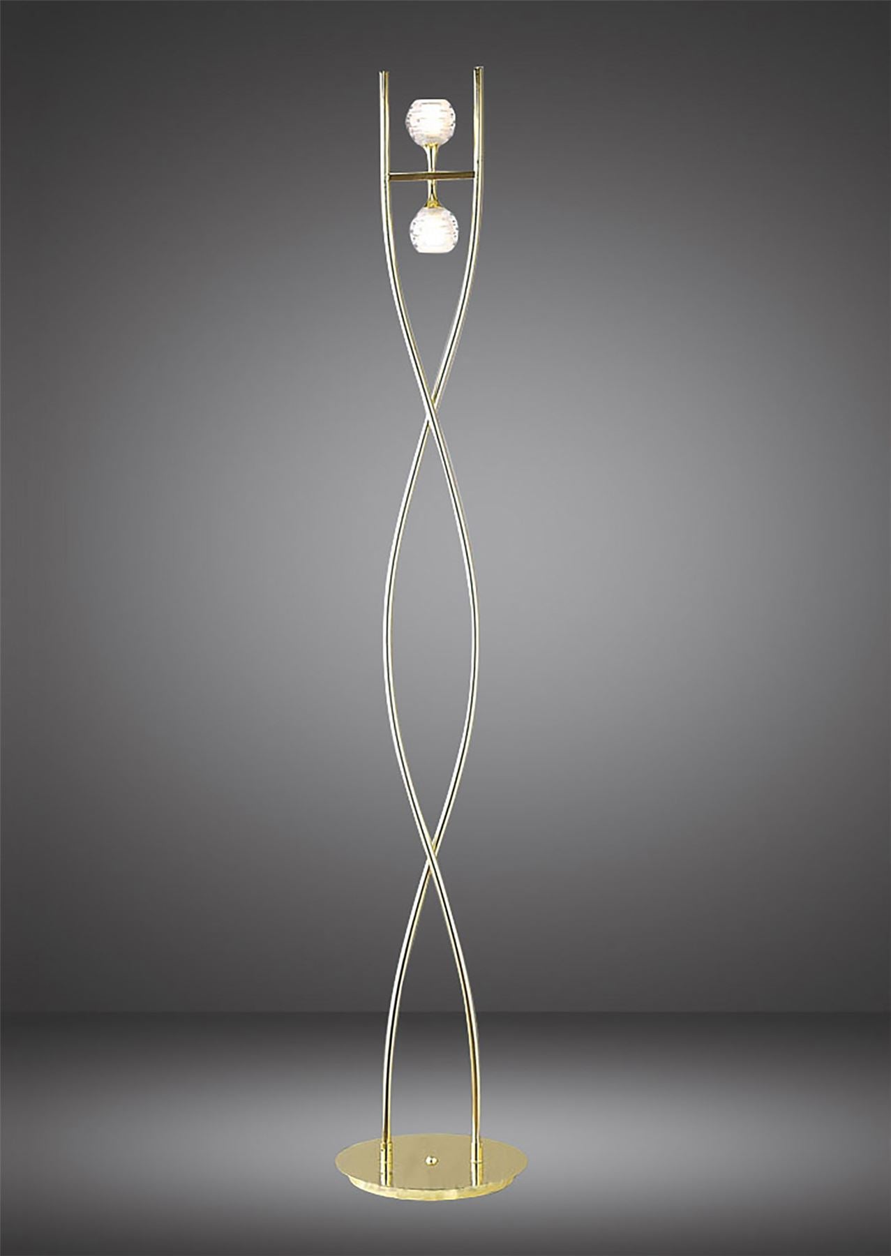 Mantra Dali Floor Lamp 2 Light G9, Polished Brass, NOT LED/CFL Compatible