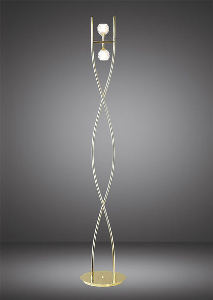 Mantra Dali Floor Lamp 2 Light G9, Polished Brass, NOT LED/CFL Compatible