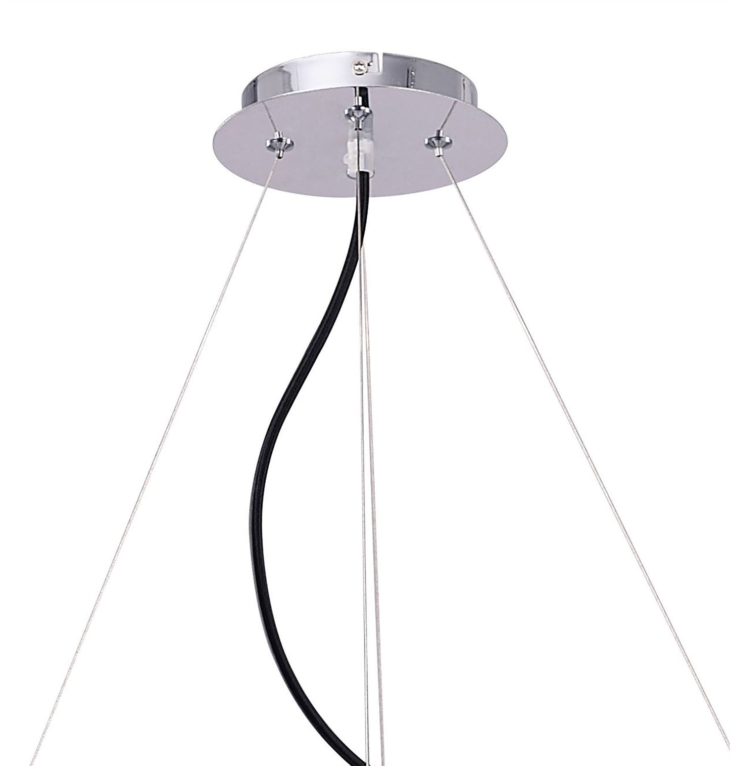 Mantra M1551 Ora Pendant 8 Flat Round Light E27, Gloss Black/White Acrylic/Polished Chrome