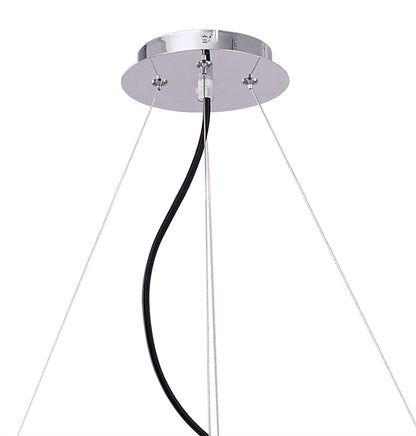 Mantra M1551 Ora Pendant 8 Flat Round Light E27, Gloss Black/White Acrylic/Polished Chrome
