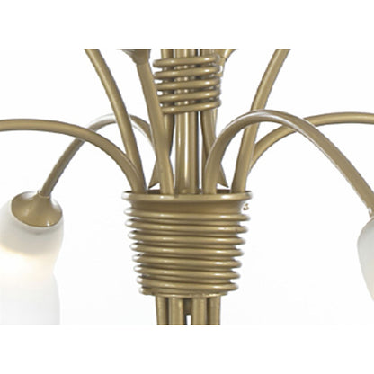 Diyas Ancona 61cm  8 Light G9 Satin French Gold/Frosted Glass Ceiling Pendant Light Fitting
