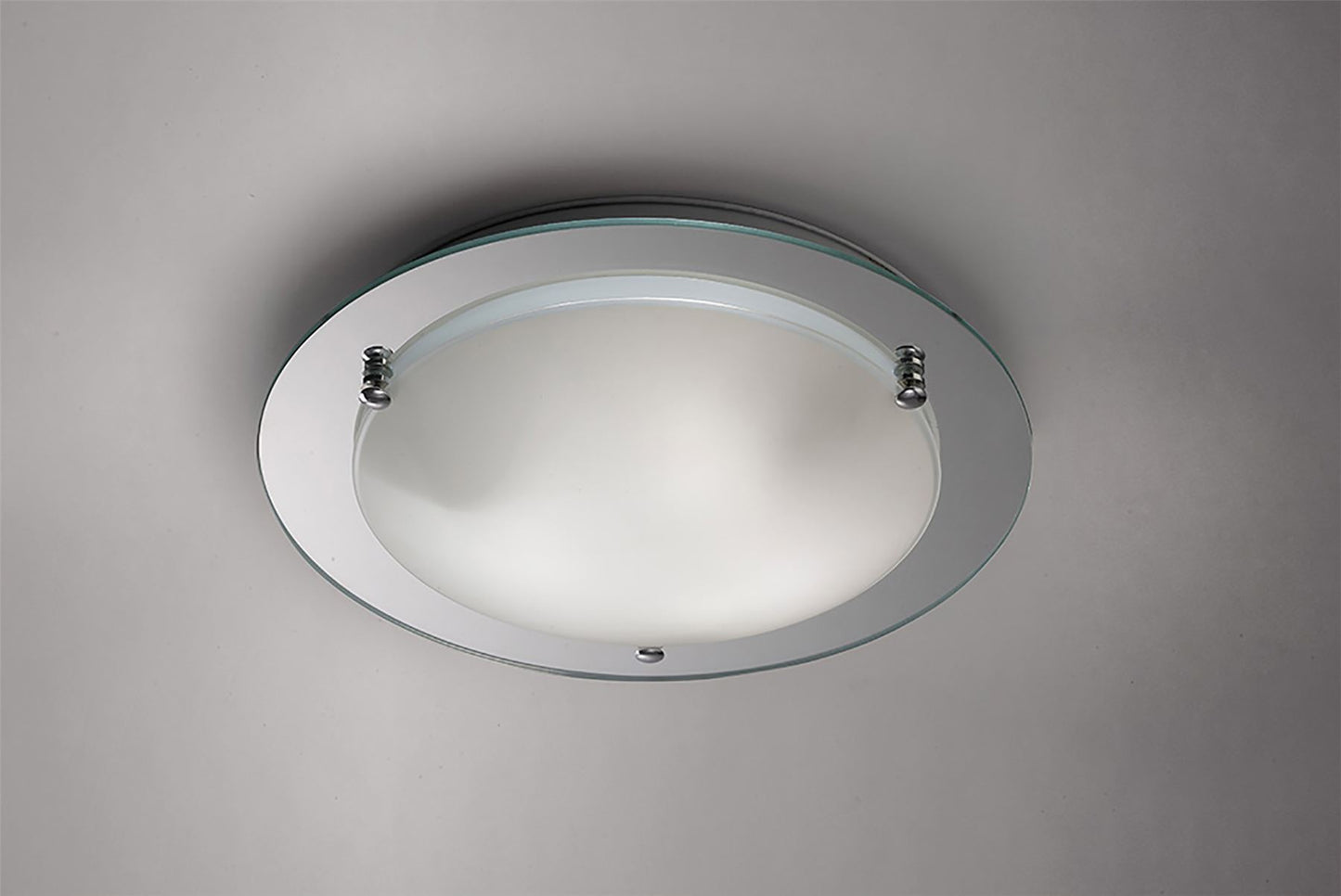 Deco Brooklyn Ceiling Light, 400mm Round, 3 Light E27 Polished Chrome