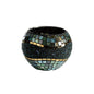 Diyas Home (DH) Addison Mosaic Candle Holder Large Blue/Silver/French Gold Mosaic