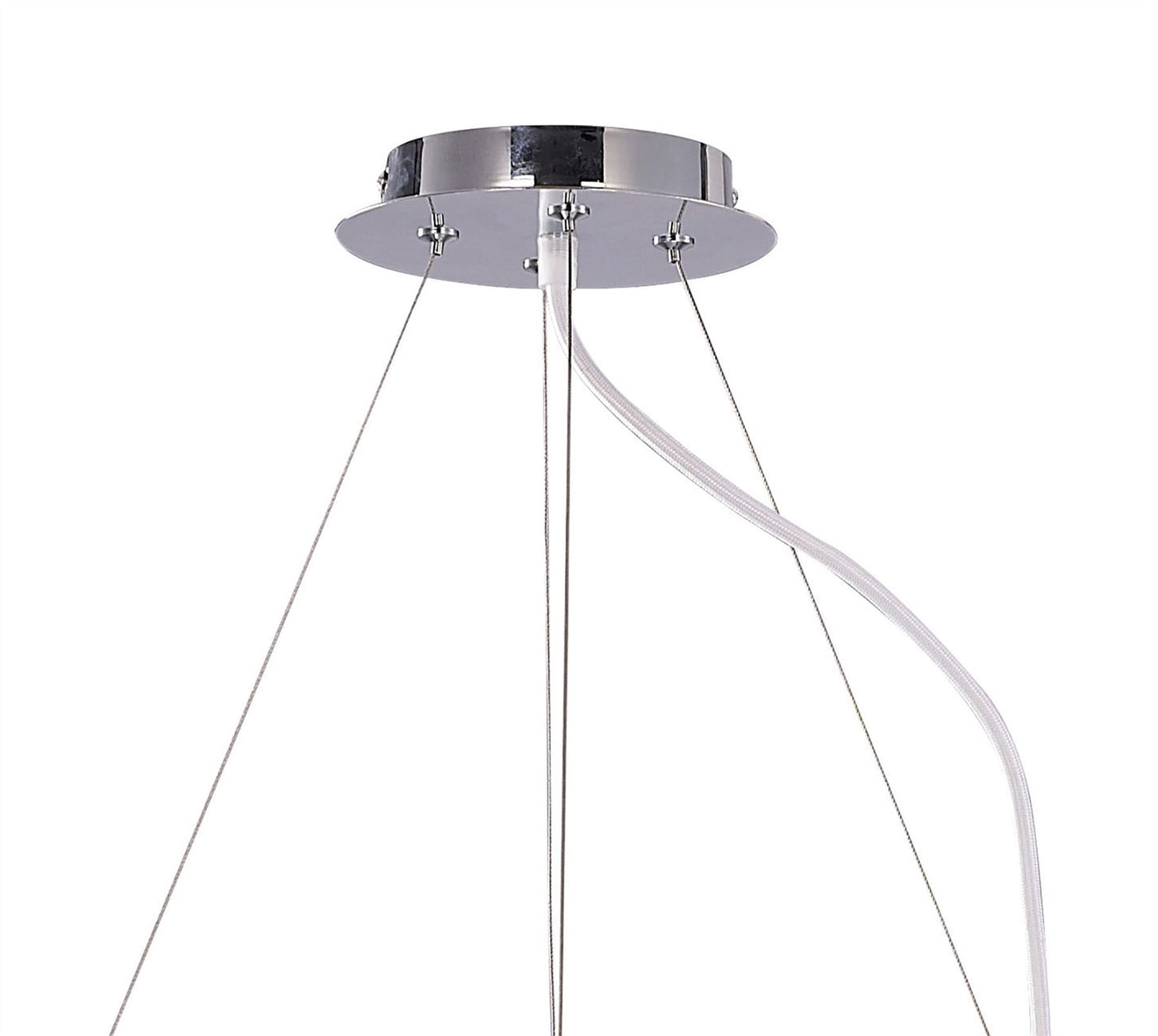 Mantra M1542 Ora Pendant 8 Twisted Round Light E27, Gloss White/White Acrylic/Polished Chrome
