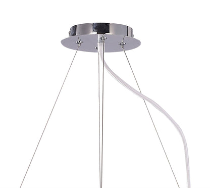 Mantra M1542 Ora Pendant 8 Twisted Round Light E27, Gloss White/White Acrylic/Polished Chrome