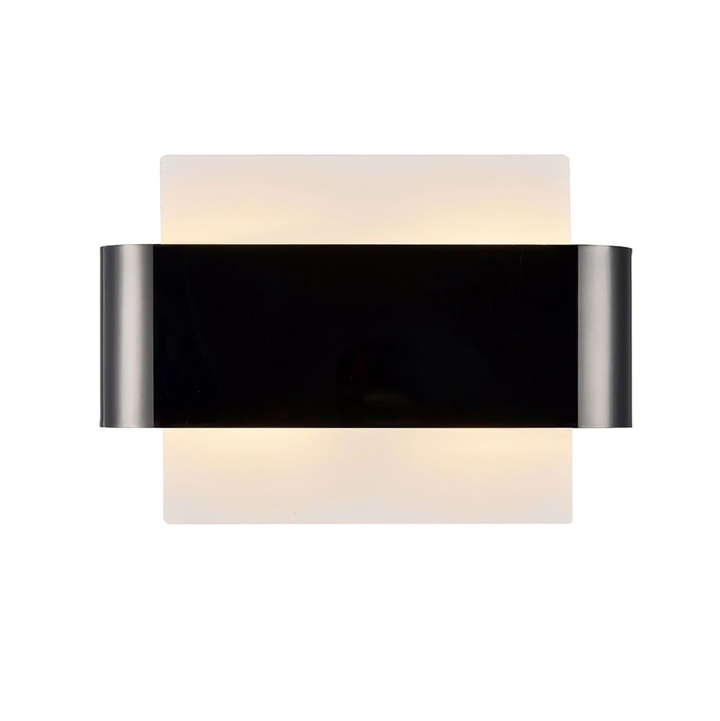 Deco Damo 2 Light G9 Flush Ceiling Light, White Base with Black Chrome Centre Band