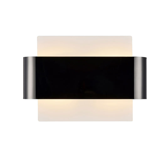 Deco Damo 2 Light G9 Flush Ceiling Light, White Base with Black Chrome Centre Band