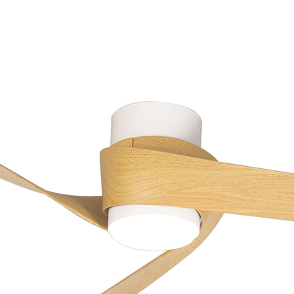 Groenland 122cm 24W LED Dimmable Ceiling Light With Built-In 30W DC Fan, 2700-5000K Remote & APP Control, 1700lm, White/Wood, 5yrs Warranty