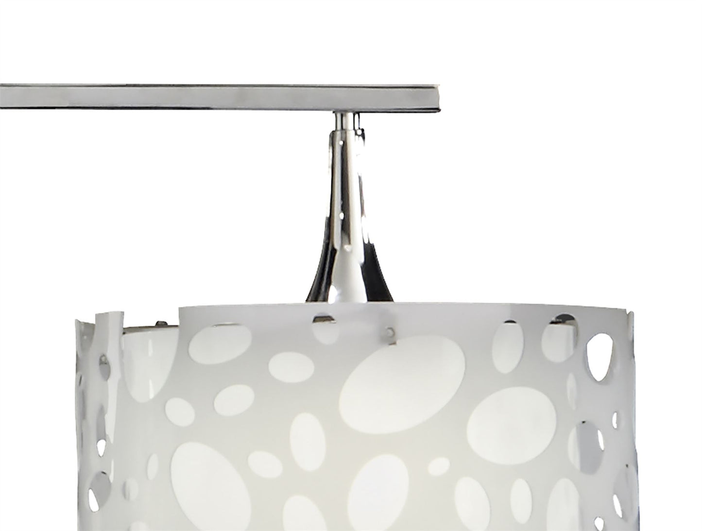 Mantra Lupin Linear Pendant 2 Light E27 Line Large, Gloss White, White Acrylic, Polished Chrome, CFL Lamps INCLUDED