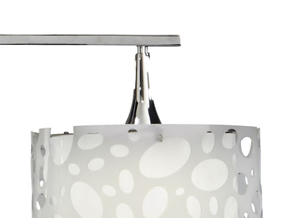 Mantra Lupin Linear Pendant 2 Light E27 Line Large, Gloss White, White Acrylic, Polished Chrome, CFL Lamps INCLUDED