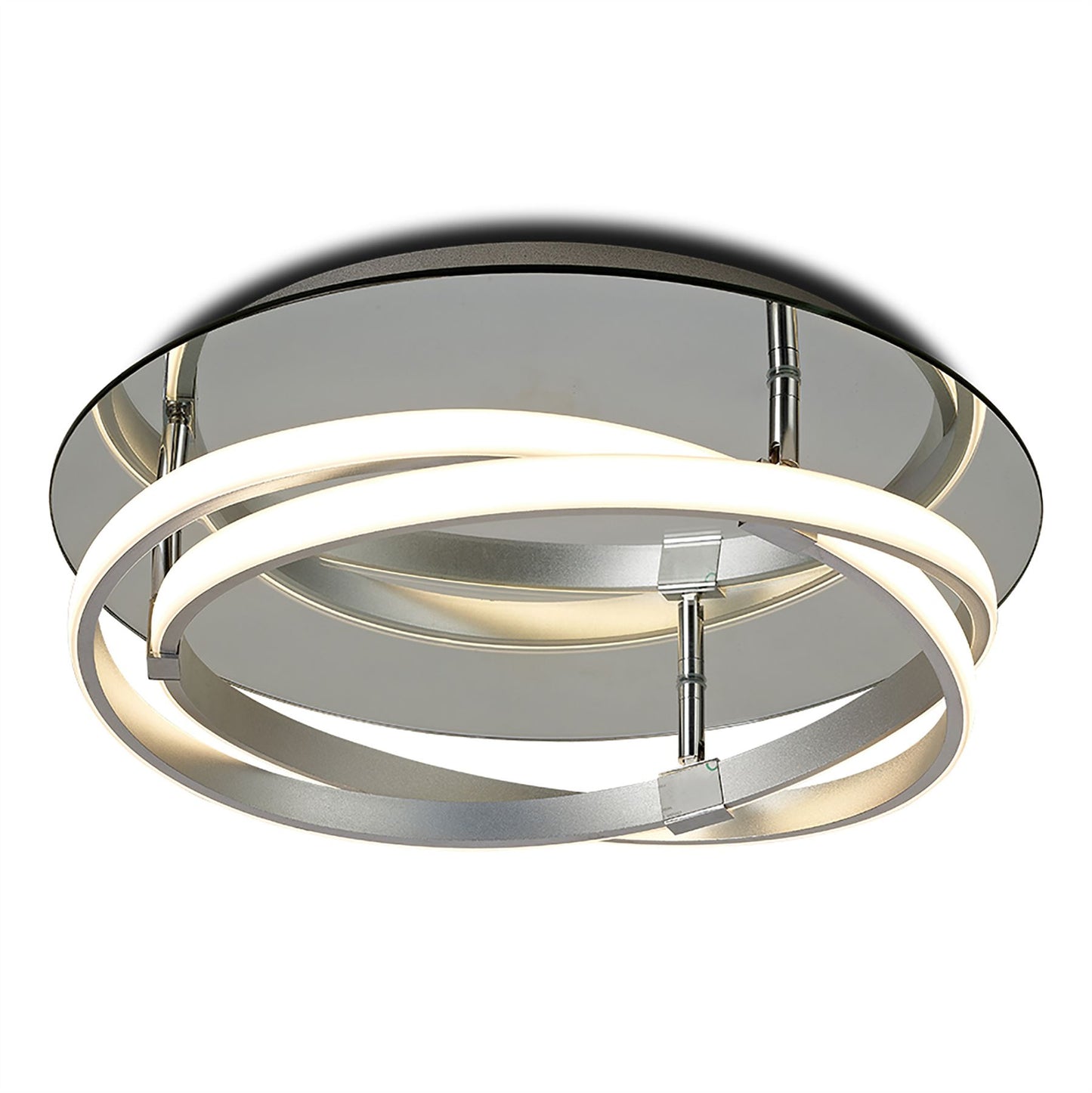 Mantra M5727 Infinity Flush 30W LED 3000K, 2500lm, Dimmable Silver/Polished Chrome/White Acrylic, 3yrs Warranty - M5727 Ceiling