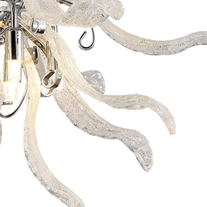 Diyas Lily 55cm  6 Light G9 Polished Chrome/Sand Glass Ceiling Light Fitting