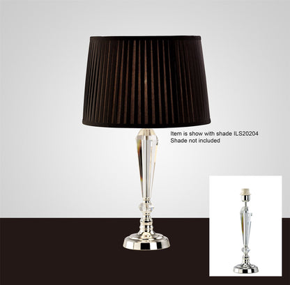 Diyas Freya Crystal Table Lamp WITHOUT SHADE 1 Light E27 Silver Finish