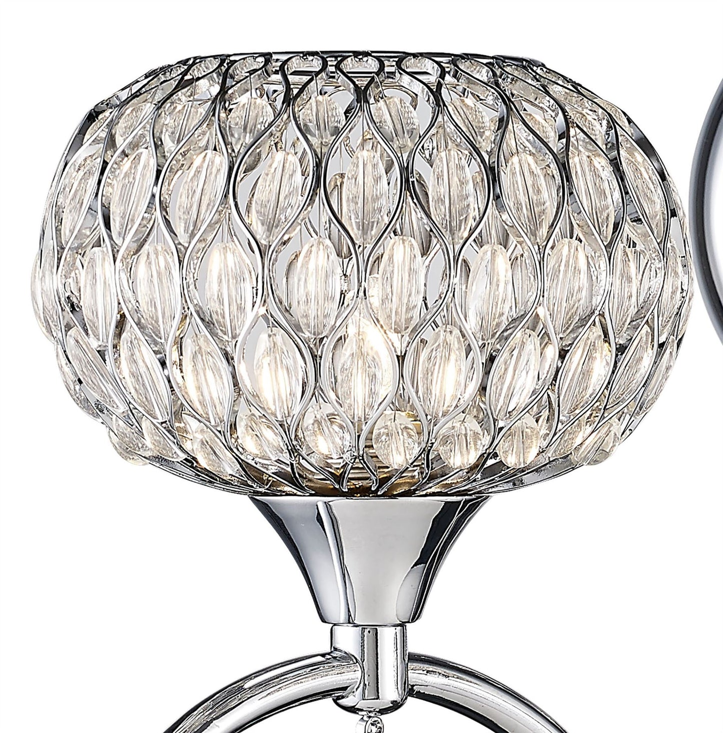 Diyas Chelsie Wall Light 2 Light G9 Polished Chrome/Clear Beaded Glass