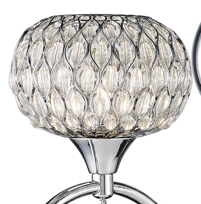 Diyas Chelsie Wall Light 2 Light G9 Polished Chrome/Clear Beaded Glass