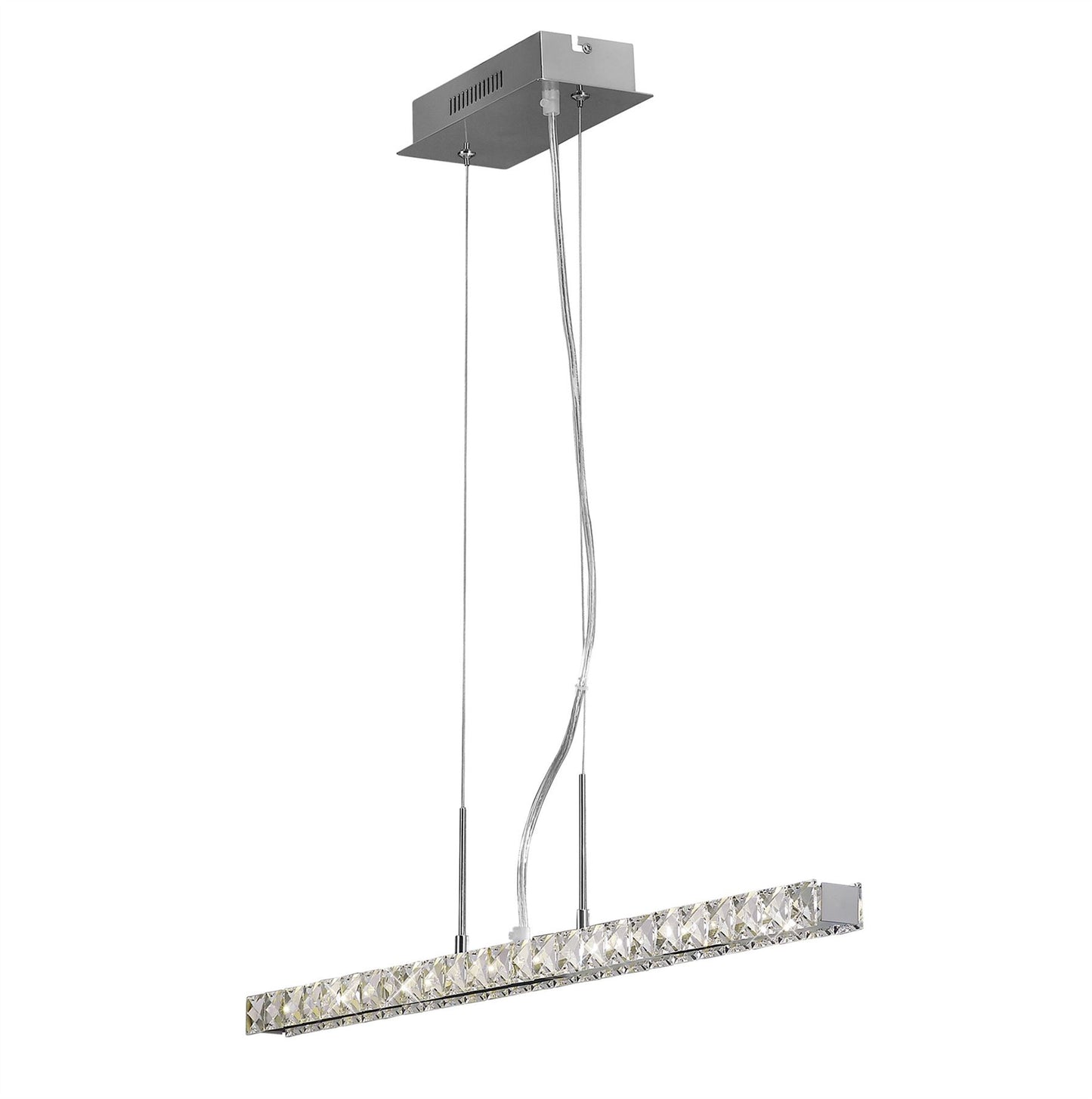 Diyas Galaxy  Linear 12W LED 4000K Polished Chrome/Crystal Ceiling Pendant Light Fitting
