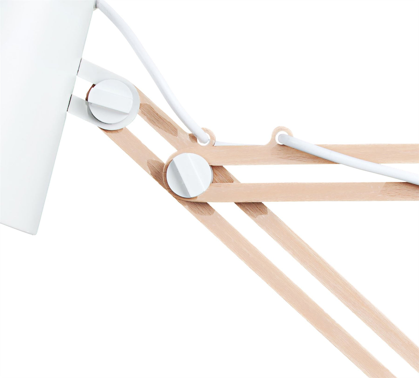 Mantra M3615 Looker Table Lamp 1 Light E27, Matt White/Beech