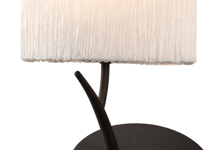 Mantra Eve Wall Light Switched 1 Light E27, Anthracite with White Oval Shade