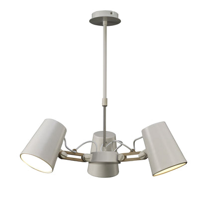 Mantra M3771 Looker Pendant 3 Light E27, Matt White/Beech