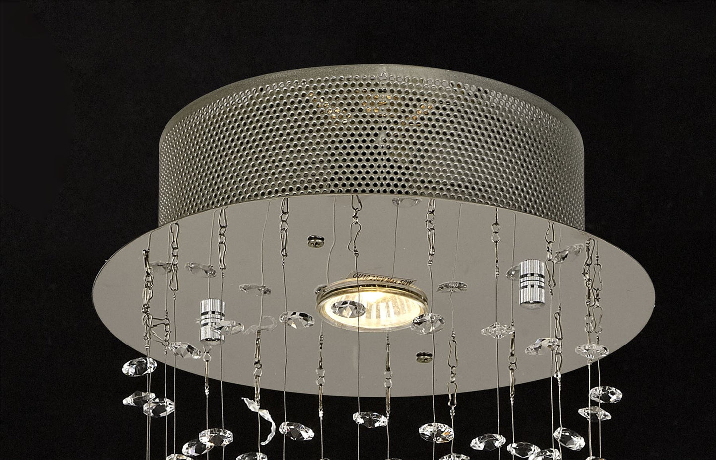 Diyas Colorado 25cm  Single-Spiral 1 Light GU10 Polished Chrome/Crystal Ceiling Pendant Light Fitting