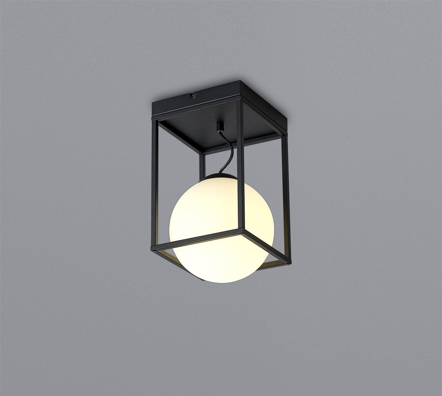 Mantra Desigual Small Short Semi Flush, 1 Light E27, Matt Black