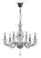 Diyas Santo 66cm  6 Light E14 Polished Chrome/Crystal Ceiling Pendant Light Fitting