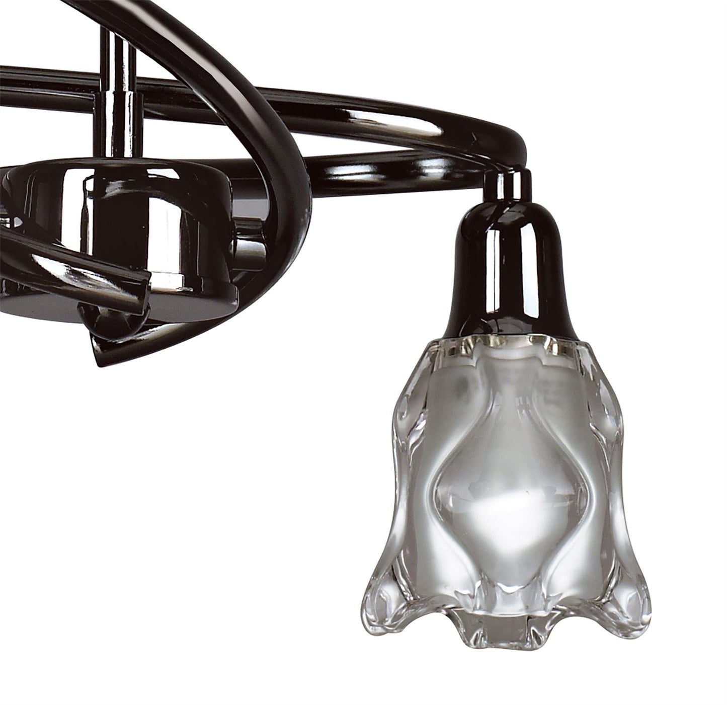 Mantra Amel 51cm Telescopic Convertible To Semi Flush 4 Light L1/SGU10, Black Chrome, CFL Lamps INCLUDED